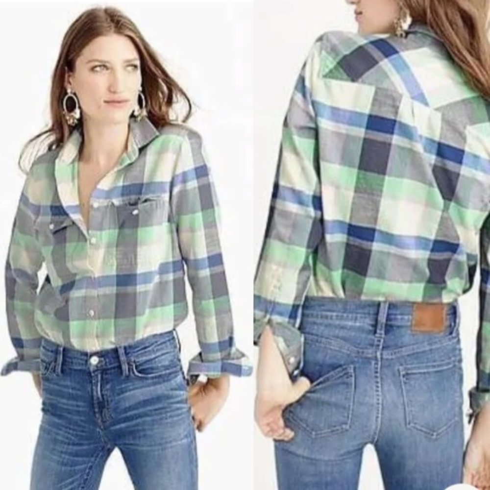 J. Crew Pacey Plaid Boyfriend Shirt